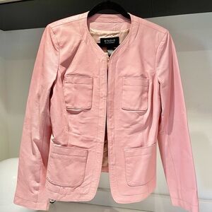 Studio Liz Claiborne soft pink genuine Leather Jacket Medium